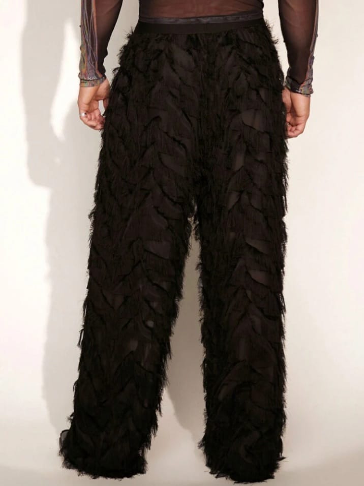 Men's Patchwork Fringe Straight Leg Lounge Pant